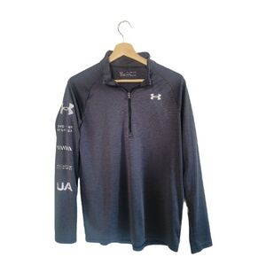 UNDER ARMOUR HeatGear 1/4 Zip Pullover Youth XL Athletic Long Sleeve Gray